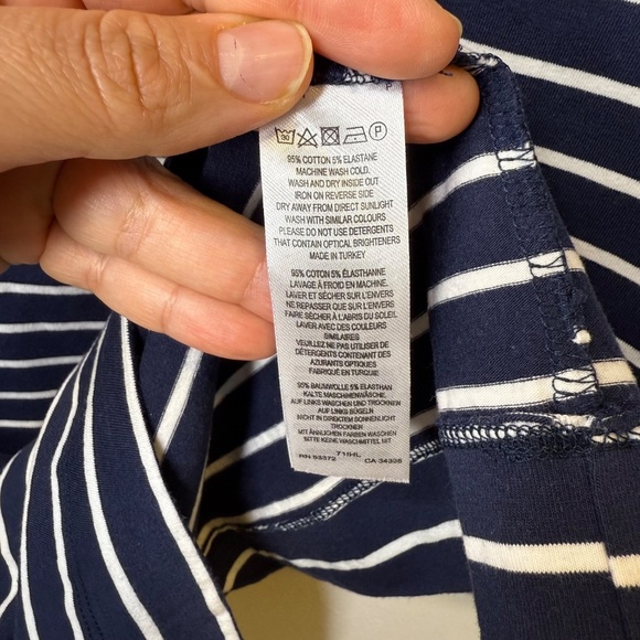 French Connection Knit Striped Body-con Dress Navy Blue White Size Small - Picture 13 of 14